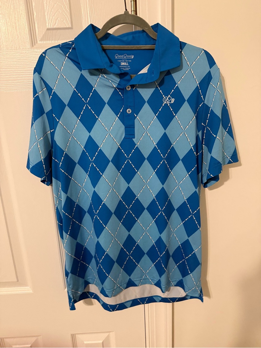 Good Good Men’s Blue Argyle Polo Shirt